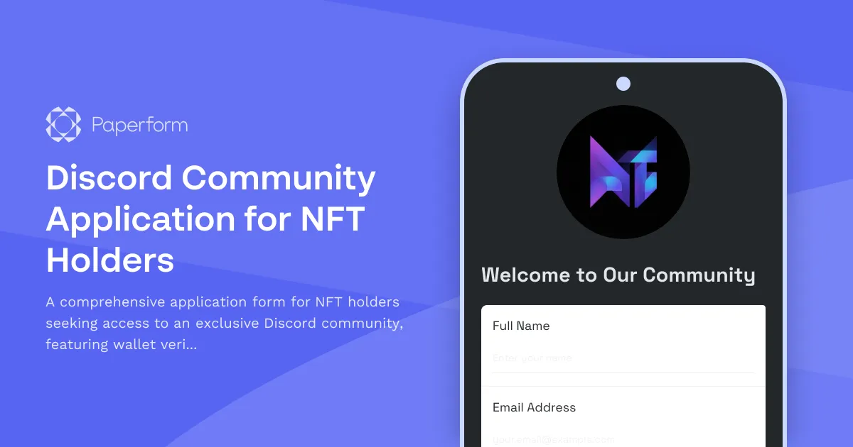 Discord Community Application for NFT Holders