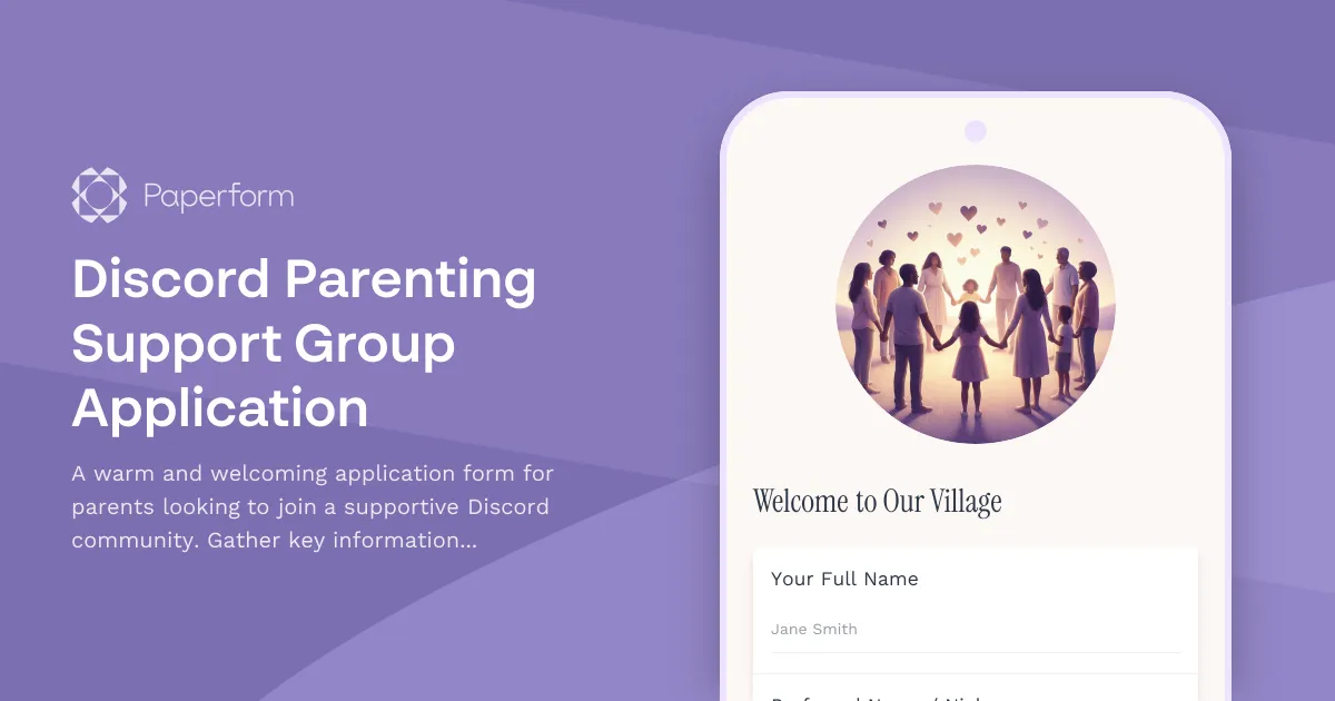 Discord Parenting Support Group Application