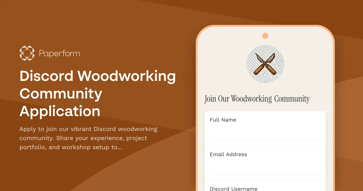 Discord Woodworking Community Application