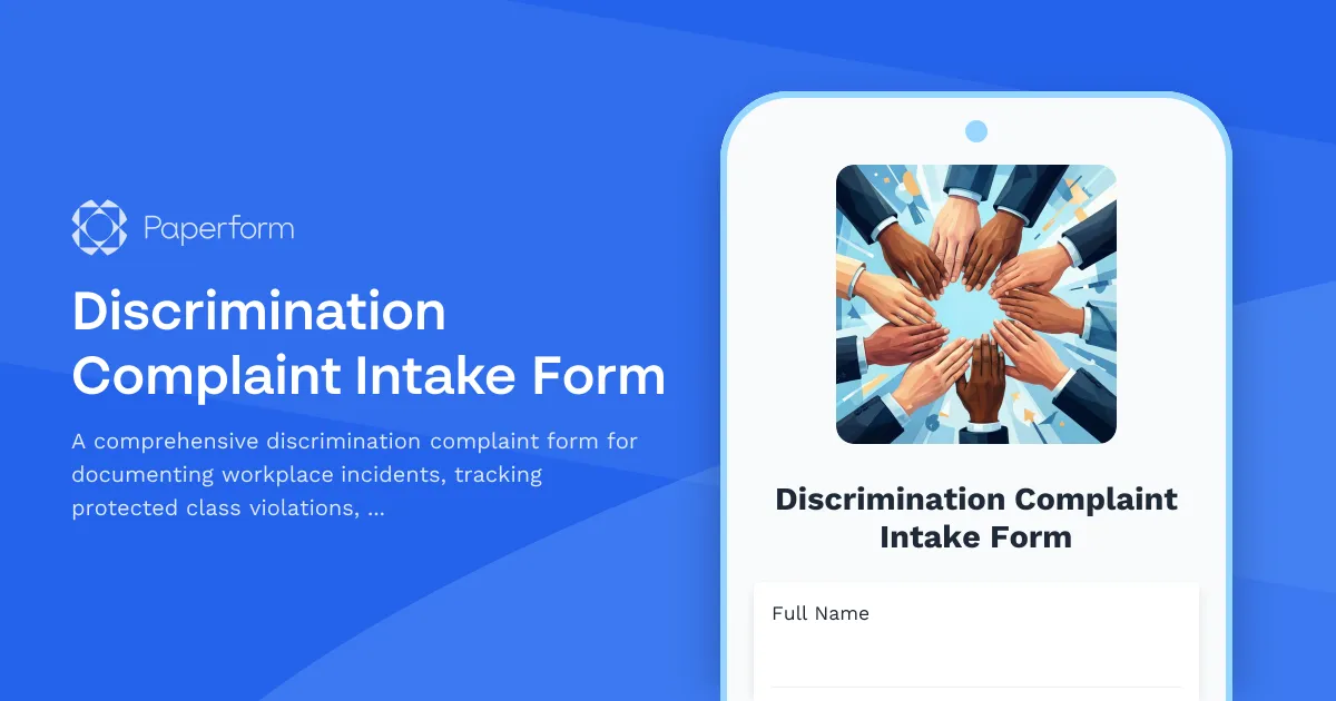 Discrimination Complaint Intake Form