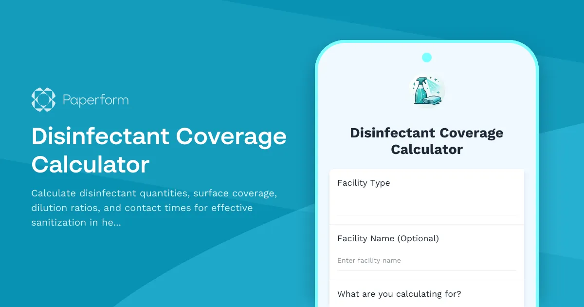 Disinfectant Coverage Calculator