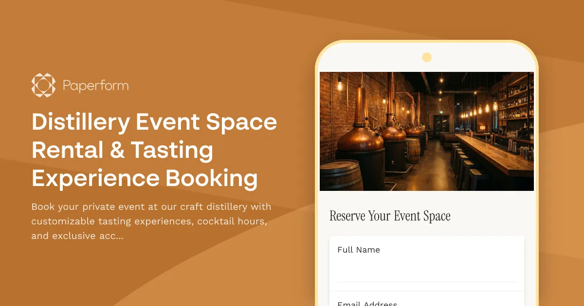 Distillery Event Space Rental & Tasting Experience Booking