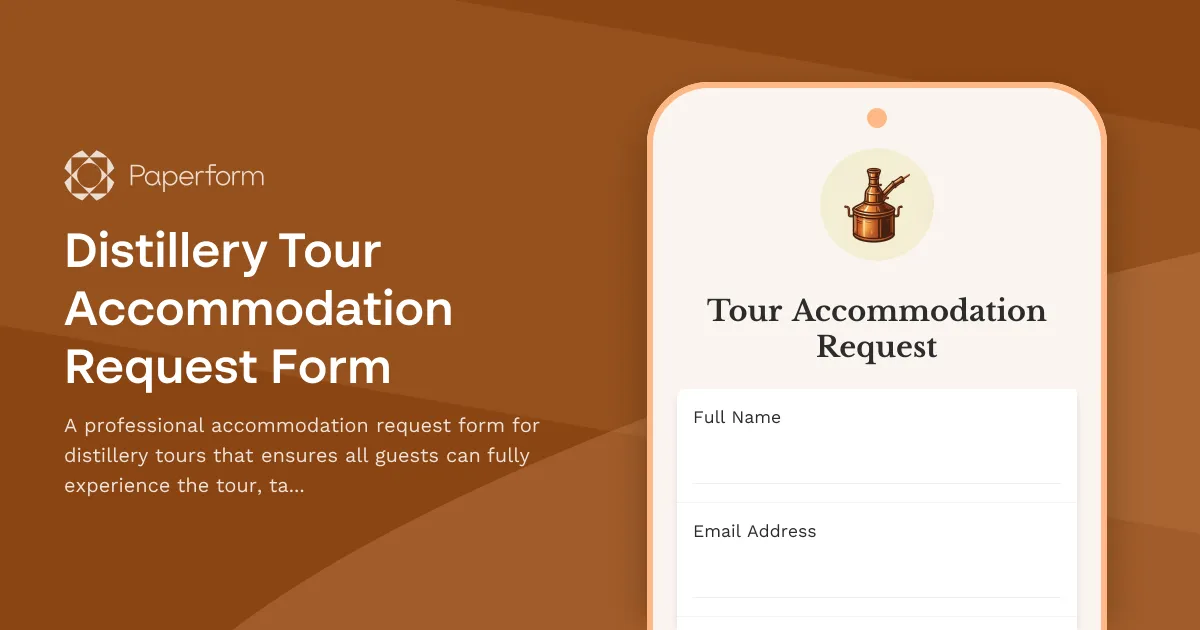 Distillery Tour Accommodation Request Form