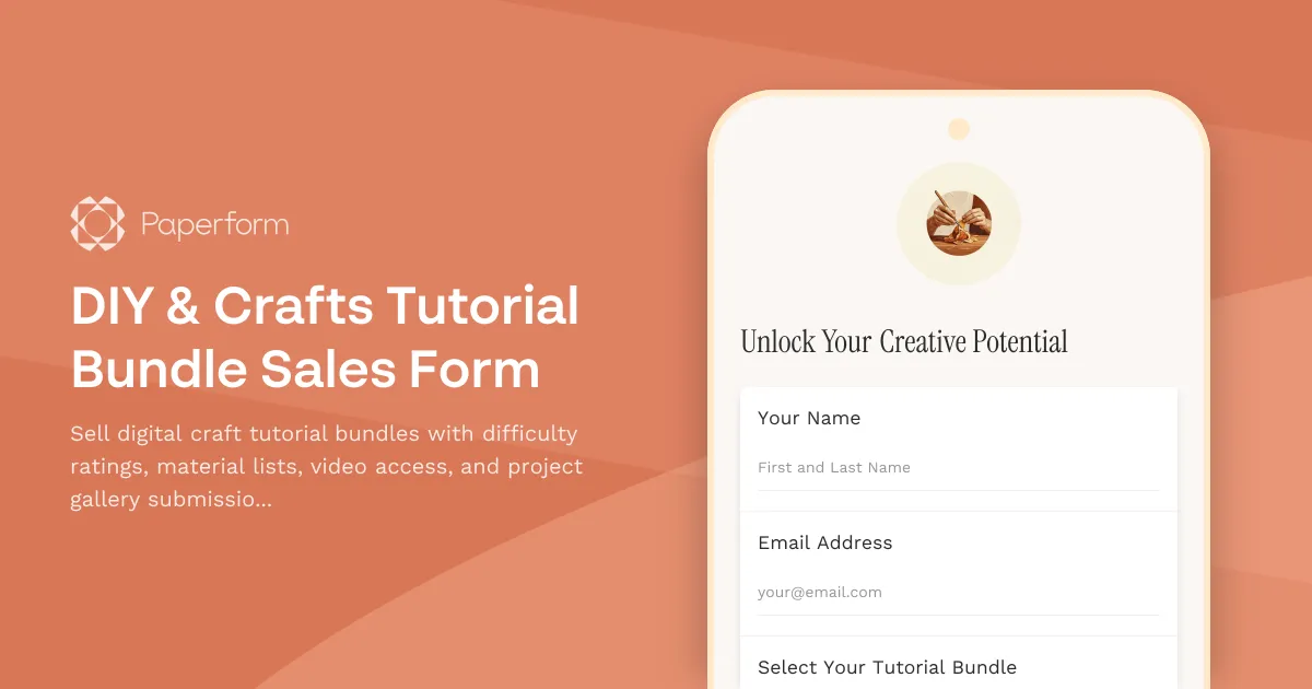 DIY & Crafts Tutorial Bundle Sales Form