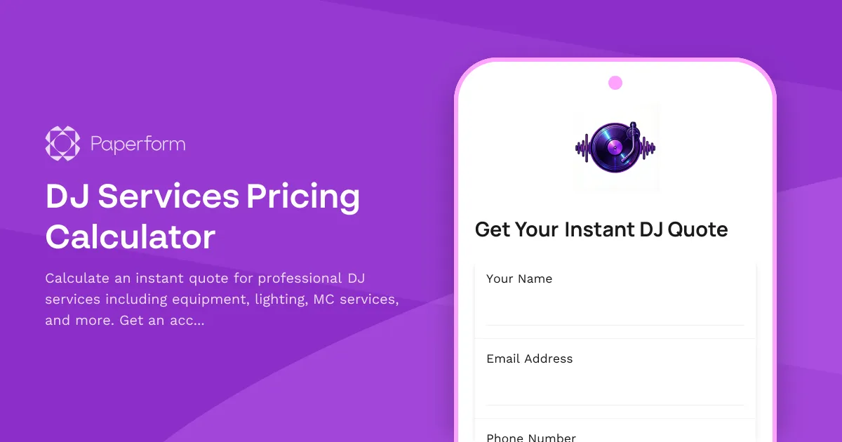 DJ Services Pricing Calculator