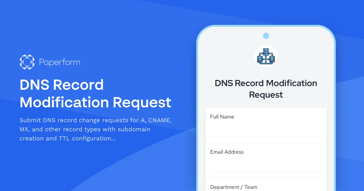 DNS Record Modification Request
