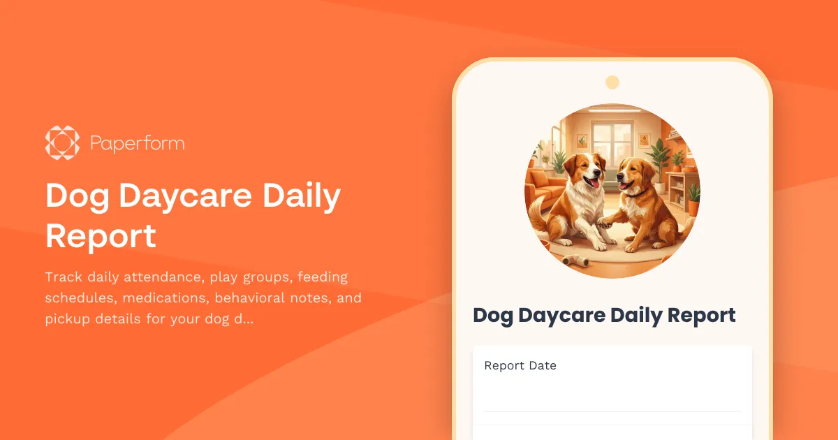 Dog Daycare Daily Report