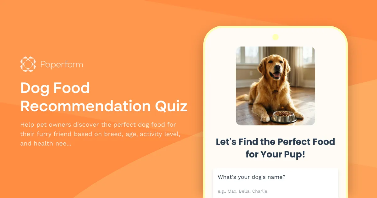 Dog Food Recommendation Quiz