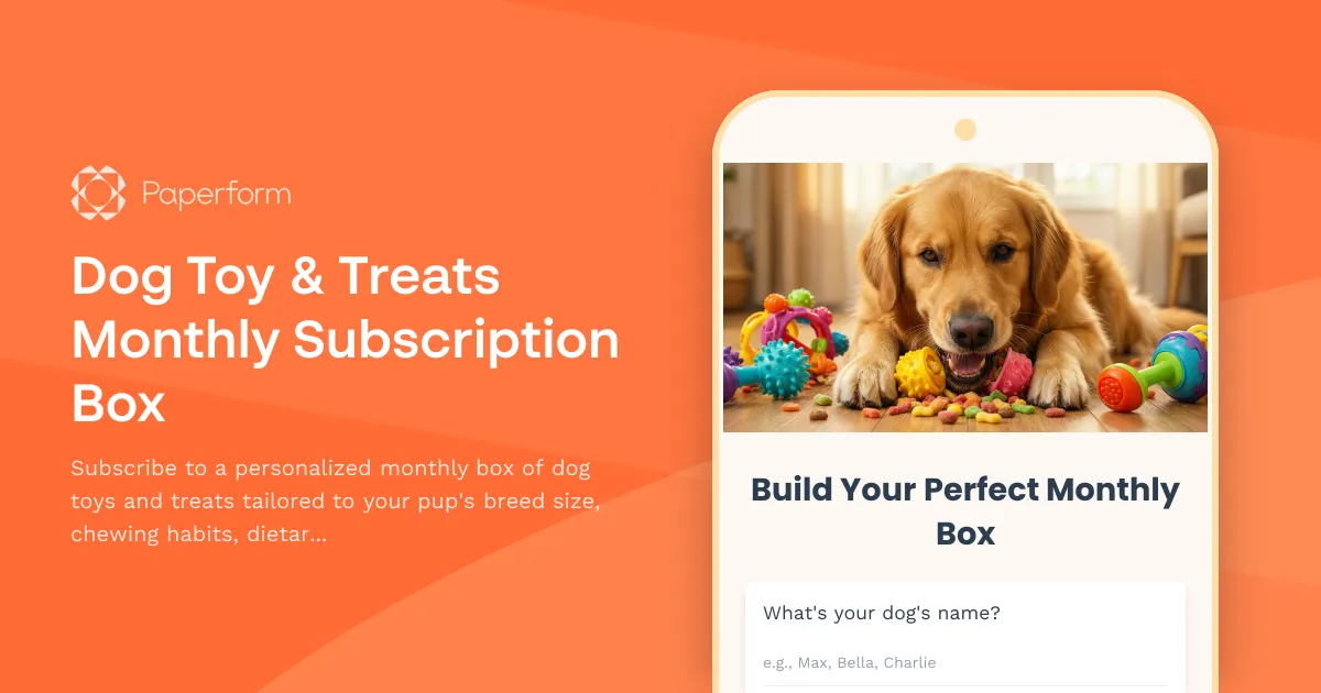 Dog Toy & Treats Monthly Subscription Box