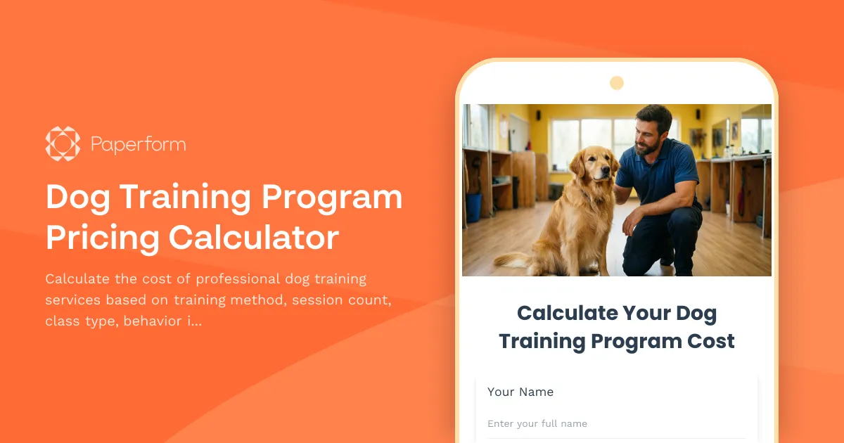 Dog Training Program Pricing Calculator