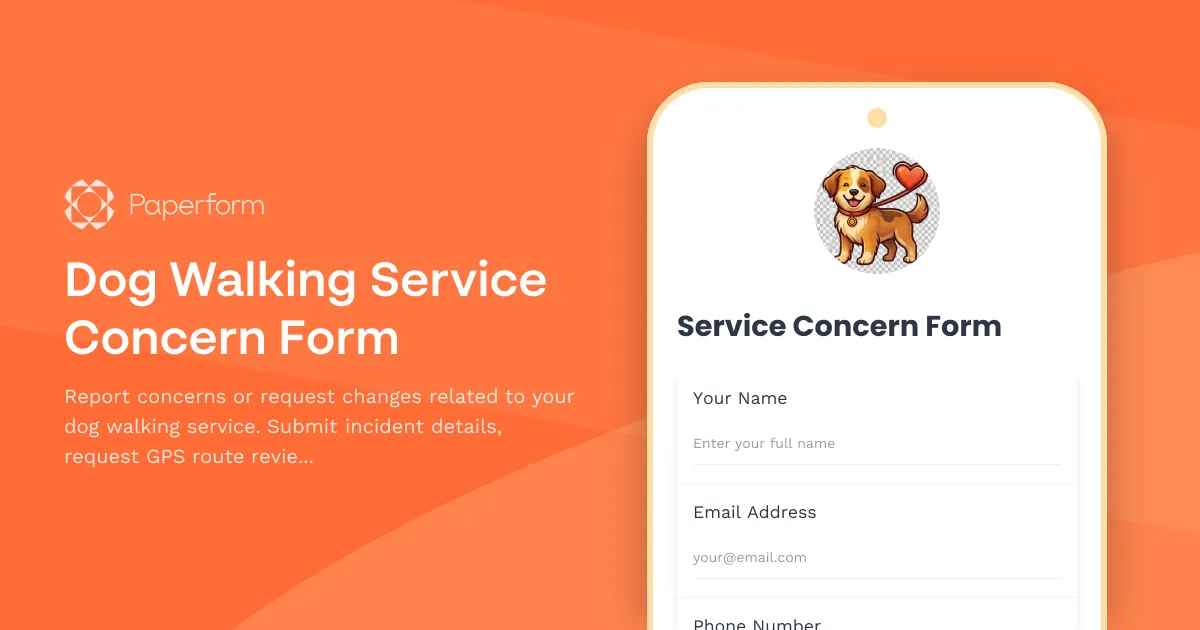 Dog Walking Service Concern Form