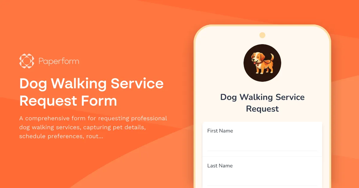 Dog Walking Service Request Form