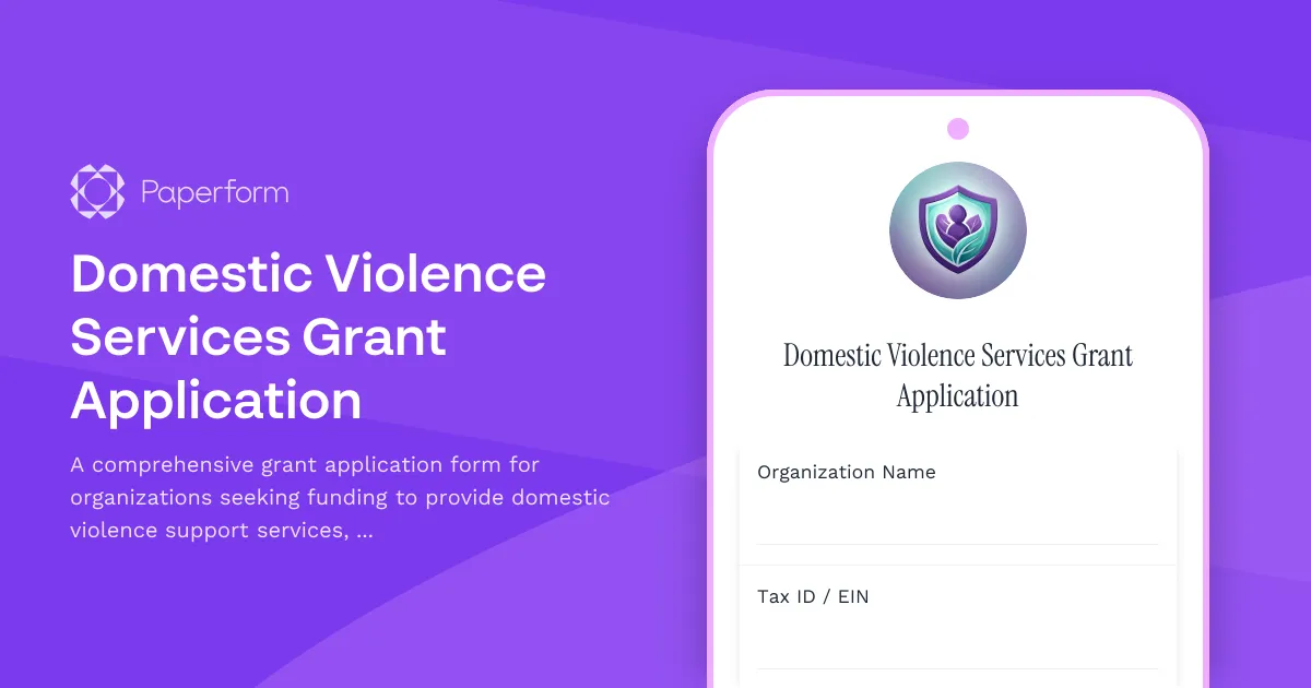 Domestic Violence Services Grant Application