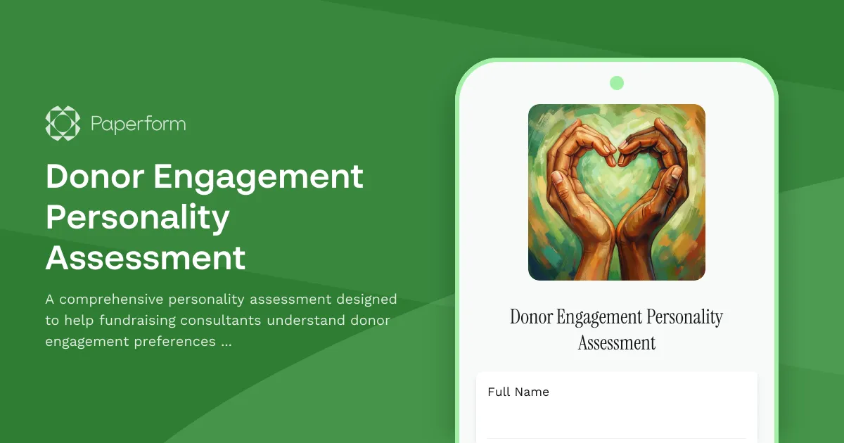 Donor Engagement Personality Assessment