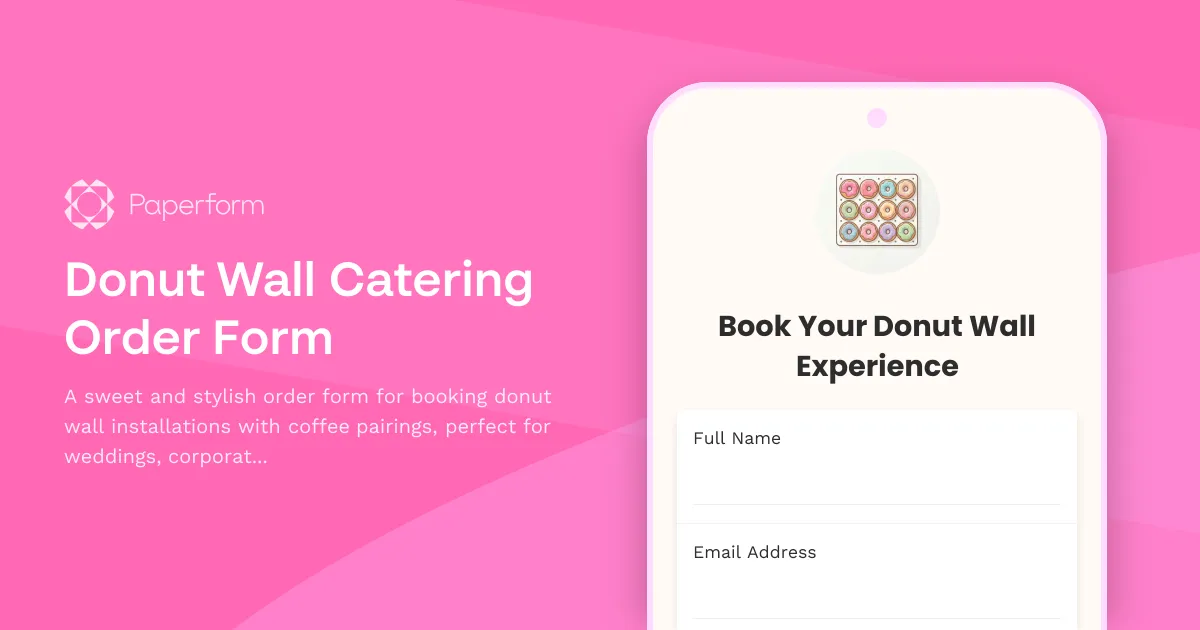 Donut Wall Catering Order Form