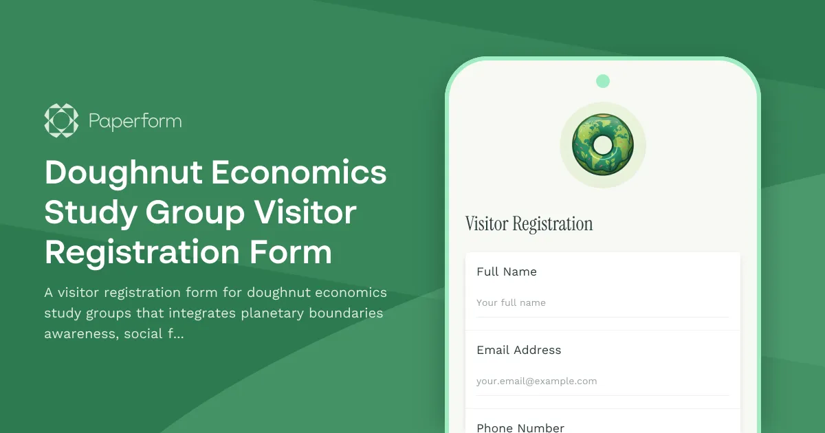 Doughnut Economics Study Group Visitor Registration Form