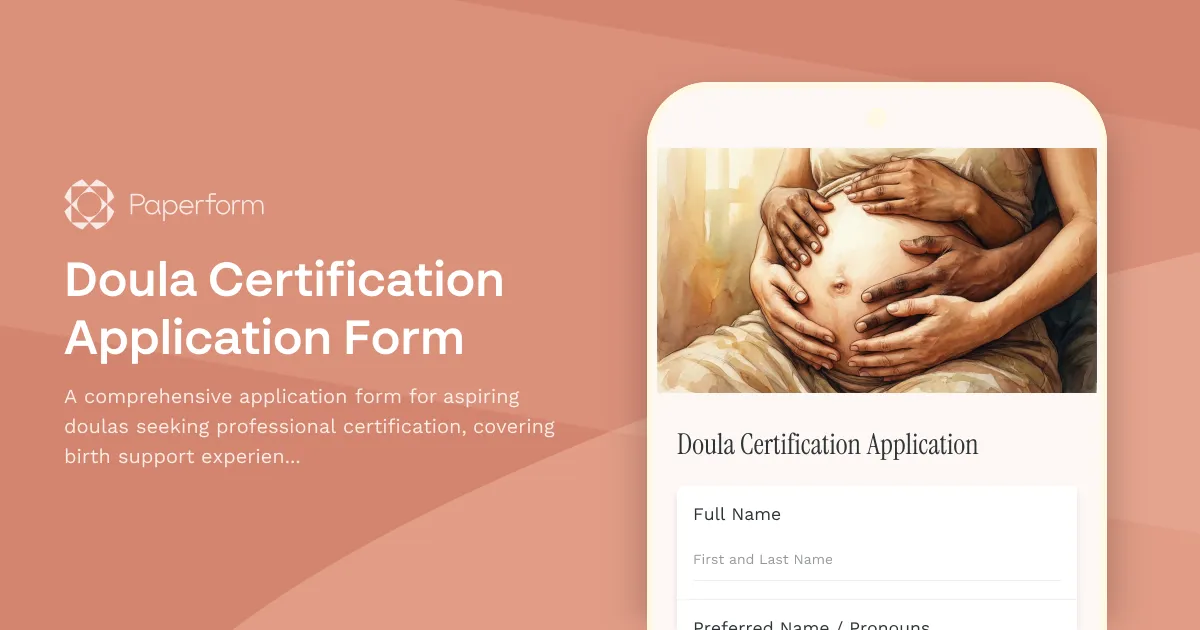 Doula Certification Application Form