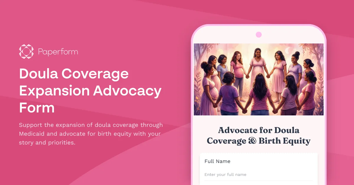 Doula Coverage Expansion Advocacy Form