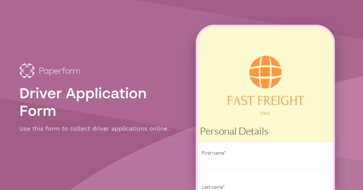 Driver Application Form