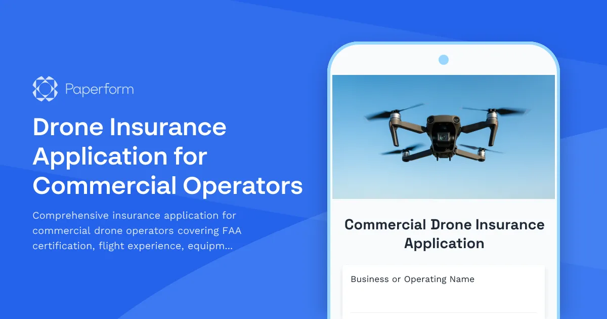 Drone Insurance Application for Commercial Operators