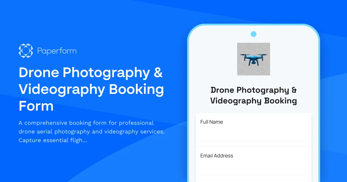 Drone Photography & Videography Booking Form