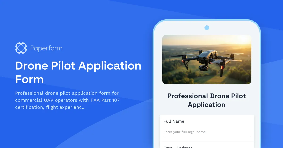 Drone Pilot Application Form