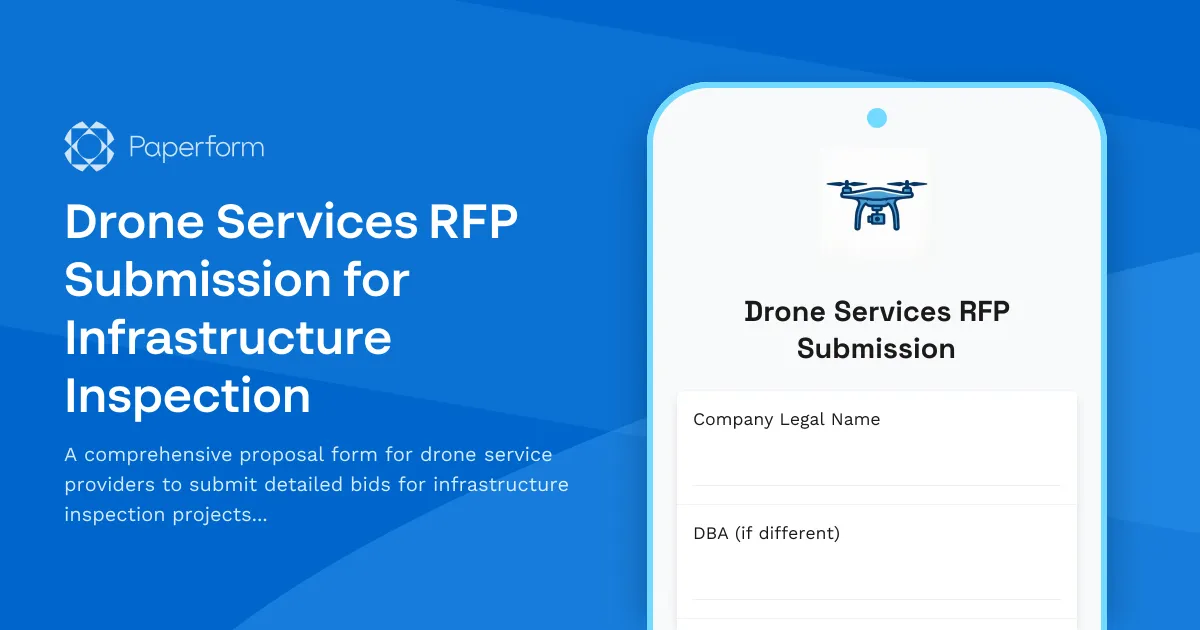 Drone Services RFP Submission for Infrastructure Inspection