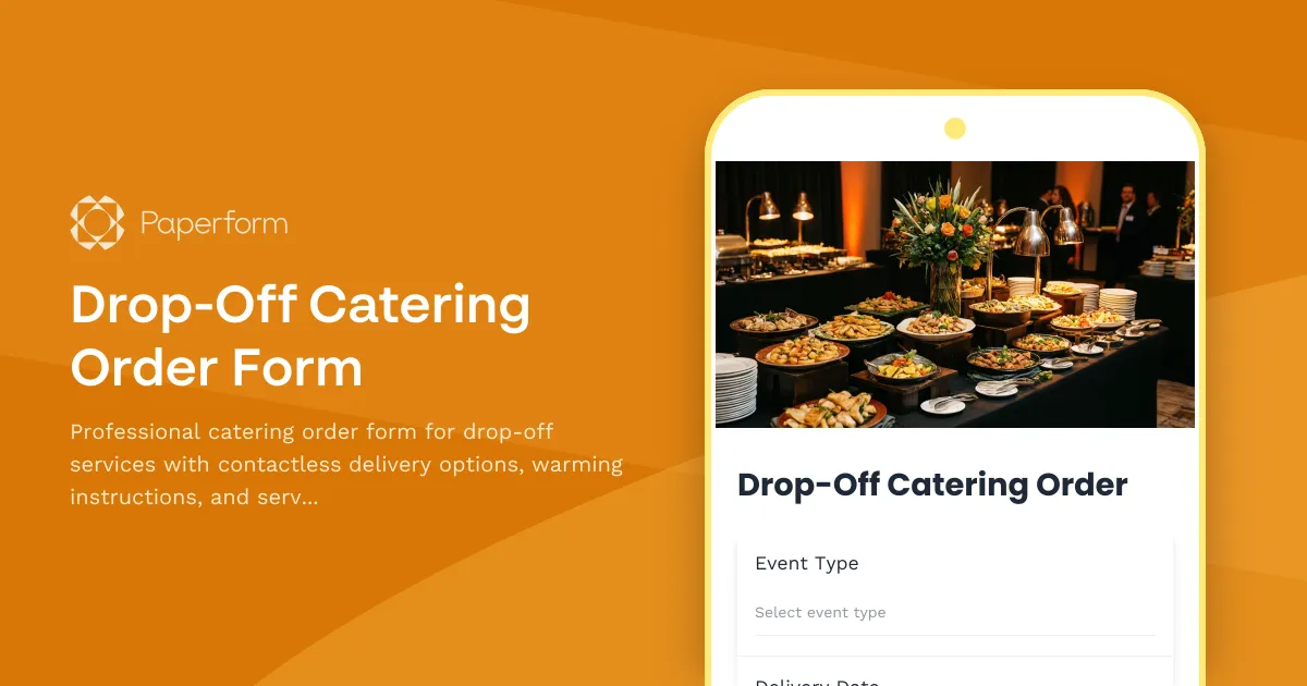 Drop-Off Catering Order Form