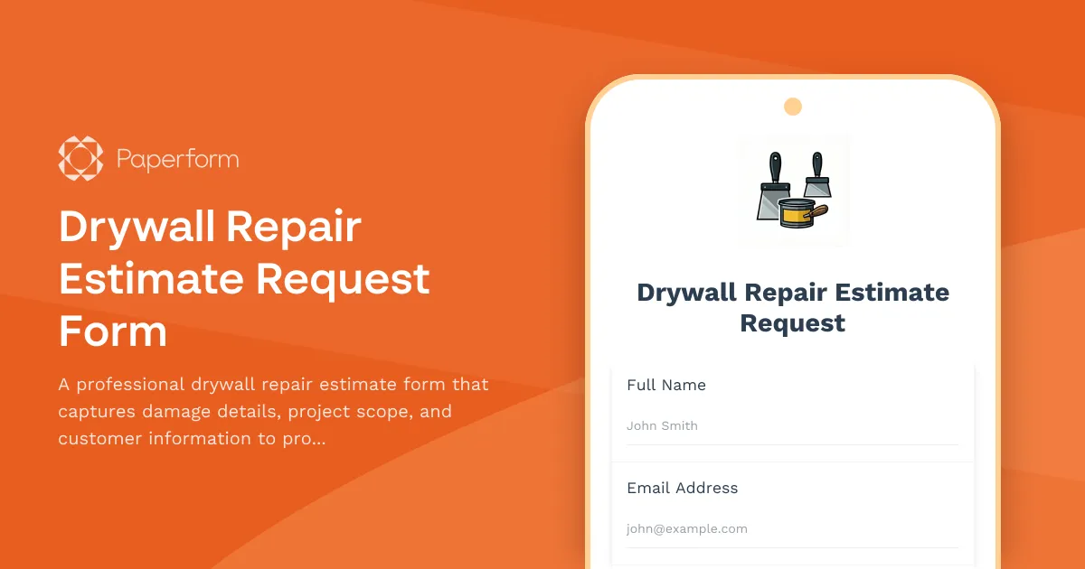 Drywall Repair Estimate Request Form