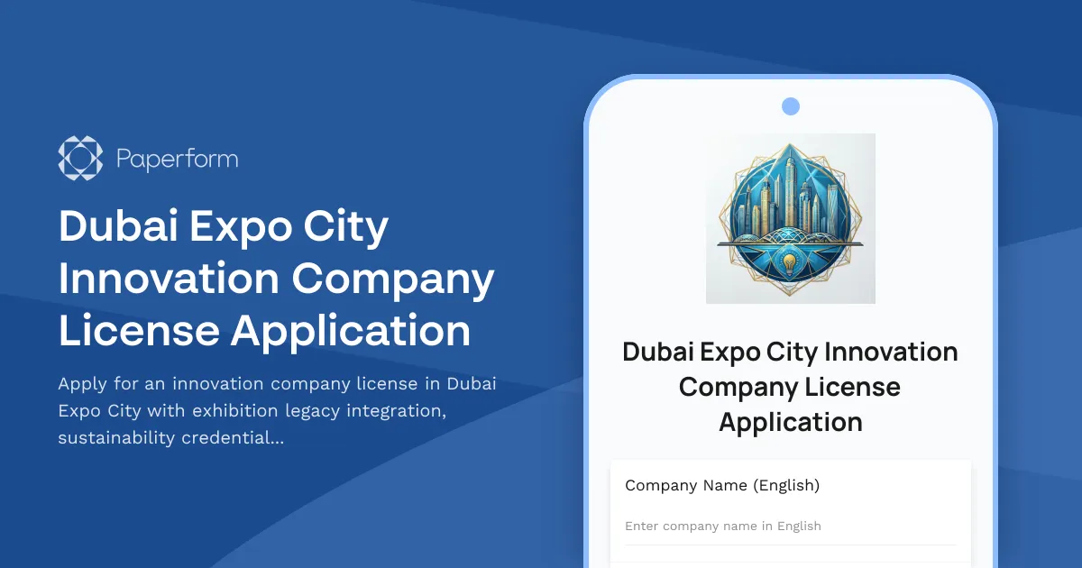 Dubai Expo City Innovation Company License Application