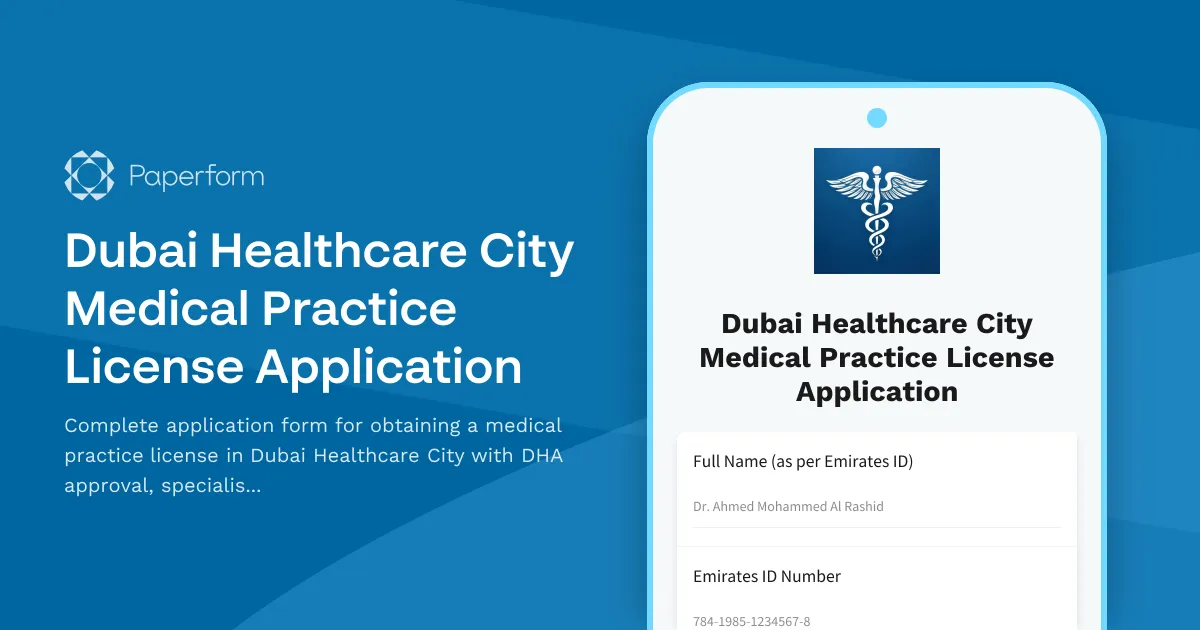 Dubai Healthcare City Medical Practice License Application