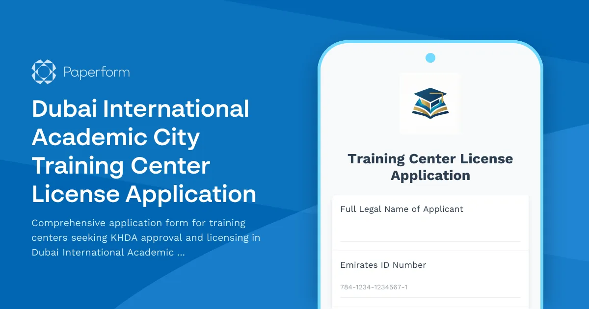 Dubai International Academic City Training Center License Application