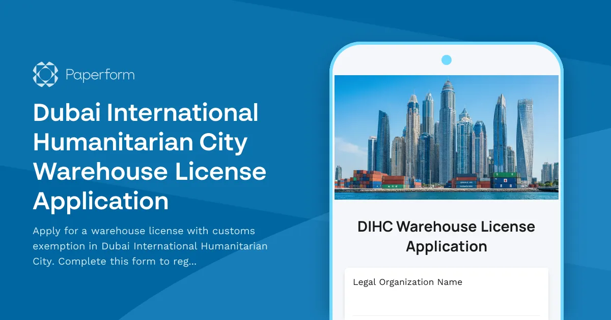 Dubai International Humanitarian City Warehouse License Application
