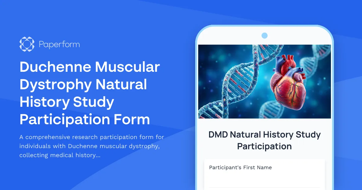 Duchenne Muscular Dystrophy Natural History Study Participation Form