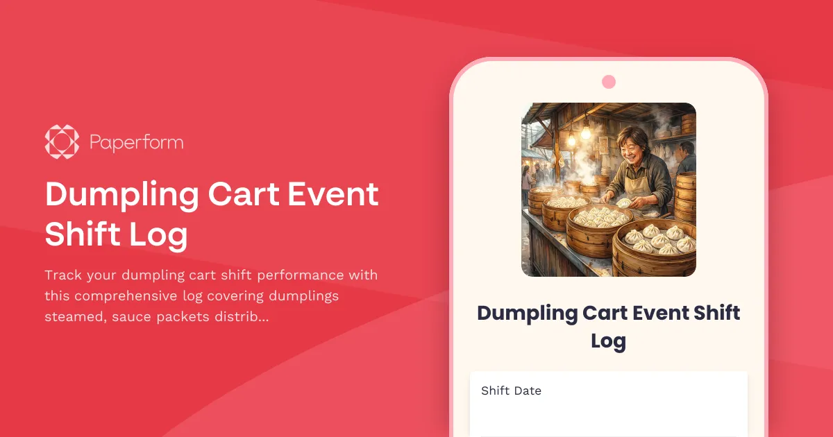 Dumpling Cart Event Shift Log
