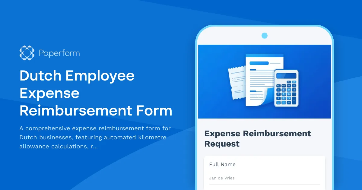 Dutch Employee Expense Reimbursement Form