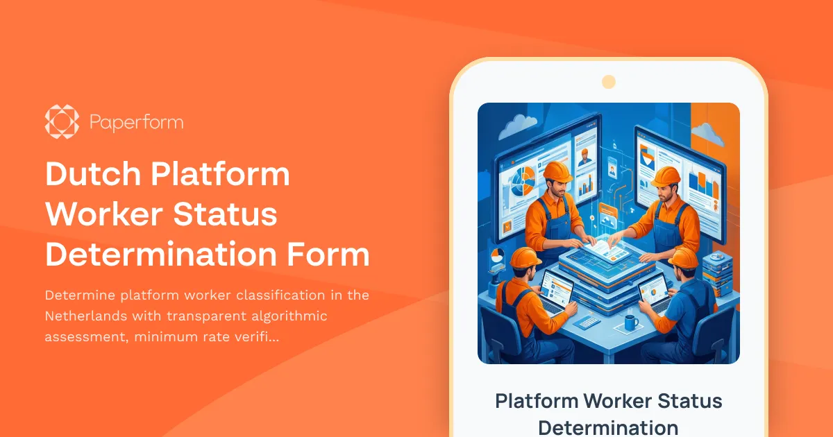 Dutch Platform Worker Status Determination Form