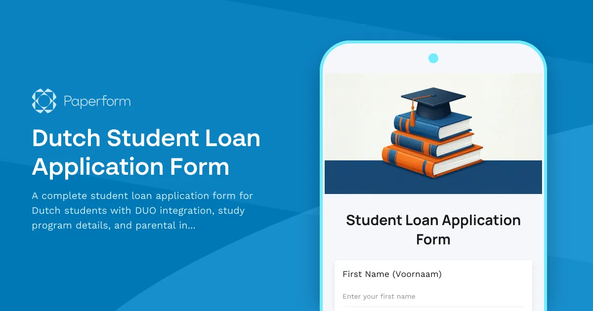 Dutch Student Loan Application Form