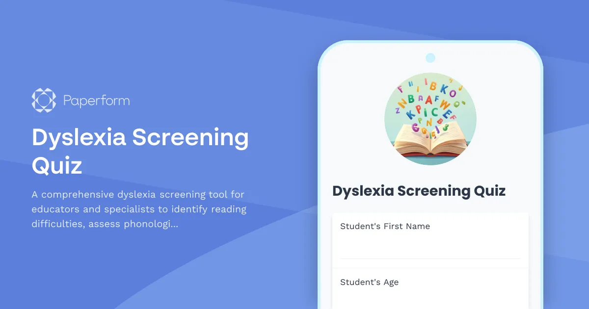 Dyslexia Screening Quiz