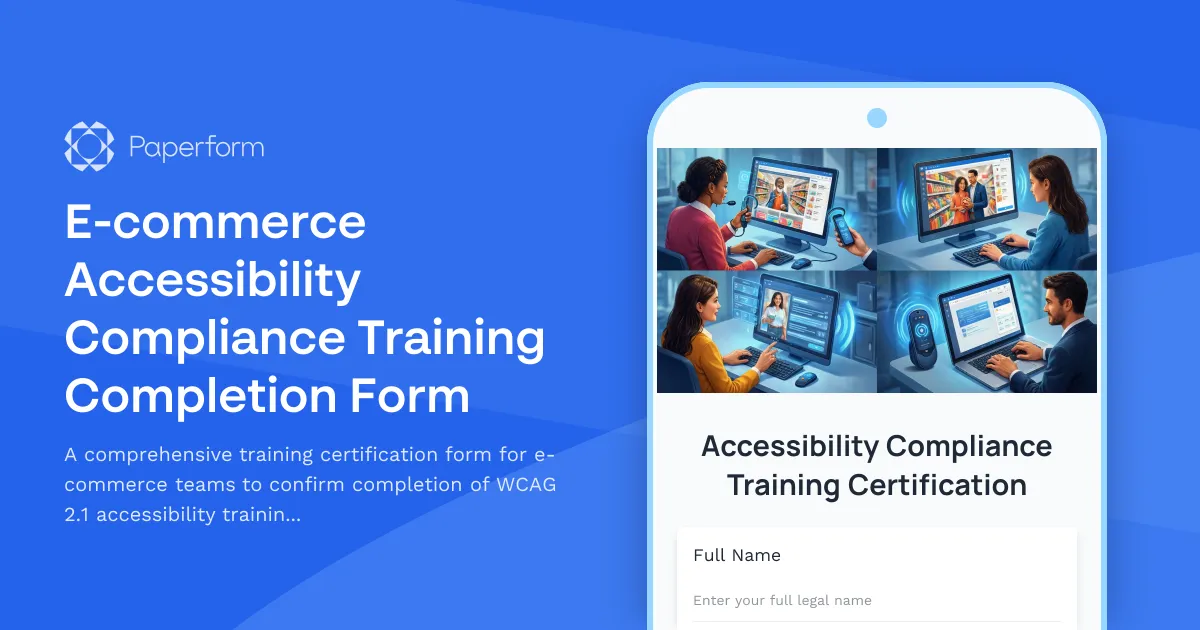 E-commerce Accessibility Compliance Training Completion Form