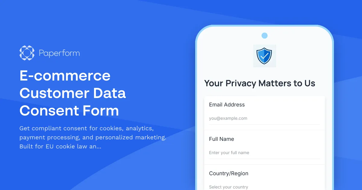 E-commerce Customer Data Consent Form