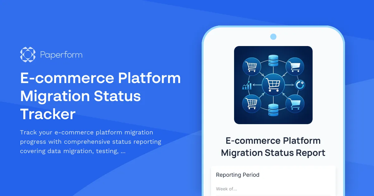 E-commerce Platform Migration Status Tracker