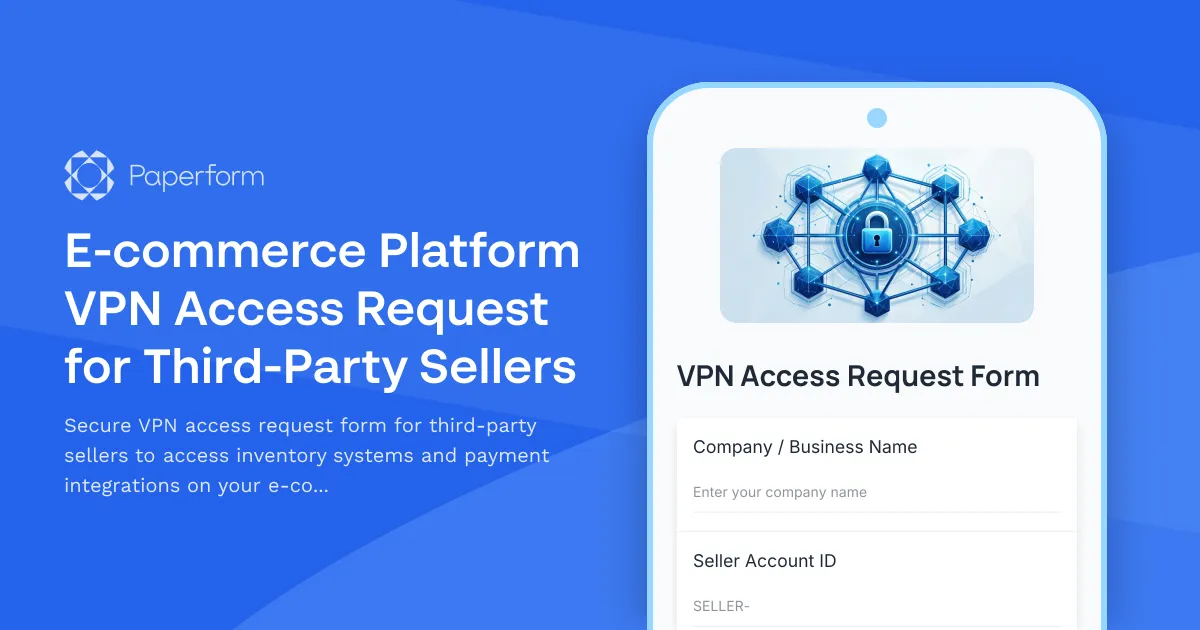 E-commerce Platform VPN Access Request for Third-Party Sellers