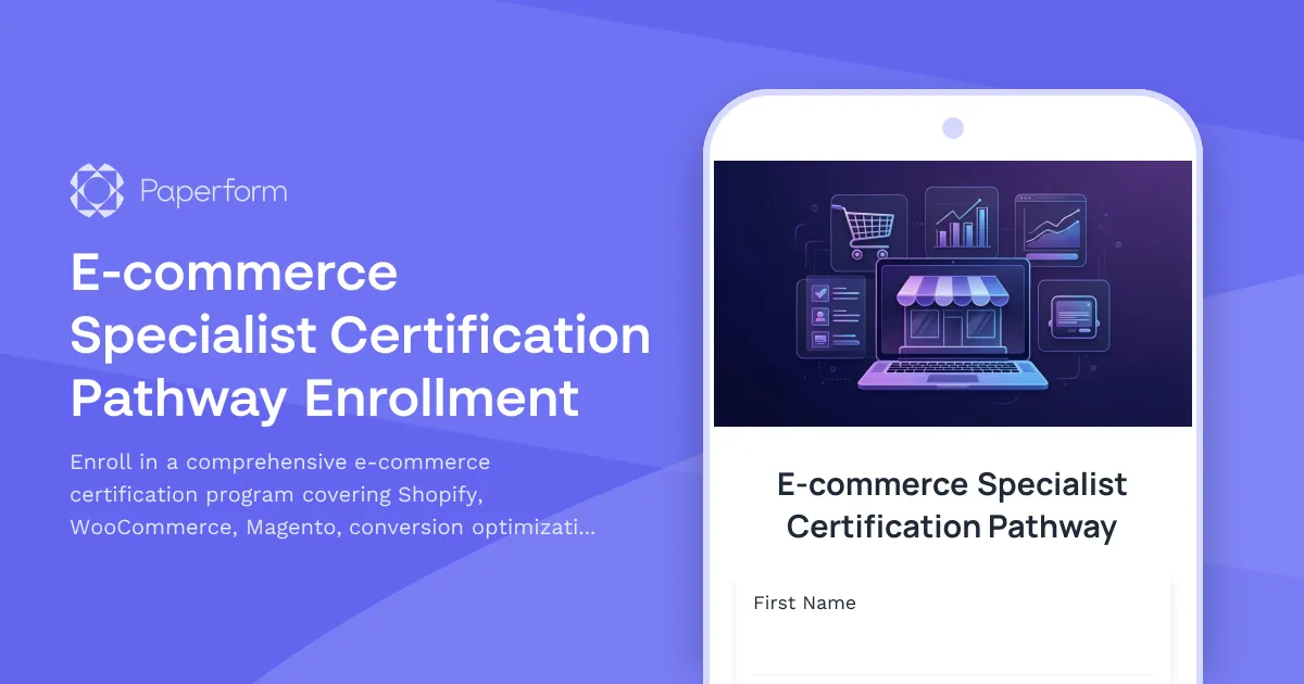 E-commerce Specialist Certification Pathway Enrollment