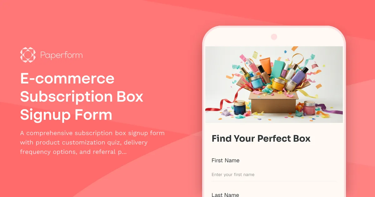 E-commerce Subscription Box Signup Form