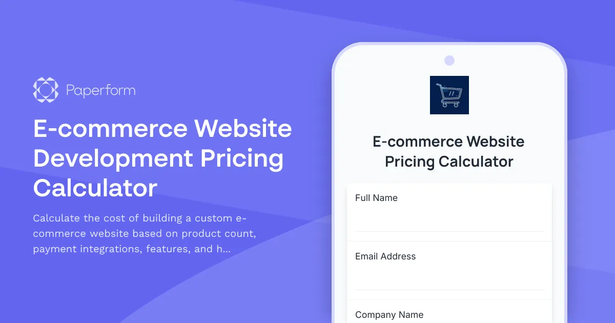 E-commerce Website Development Pricing Calculator
