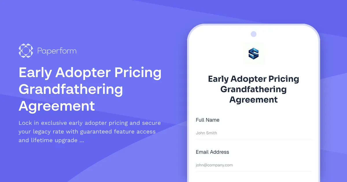 Early Adopter Pricing Grandfathering Agreement