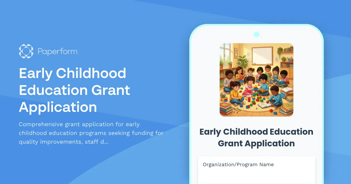 Early Childhood Education Grant Application