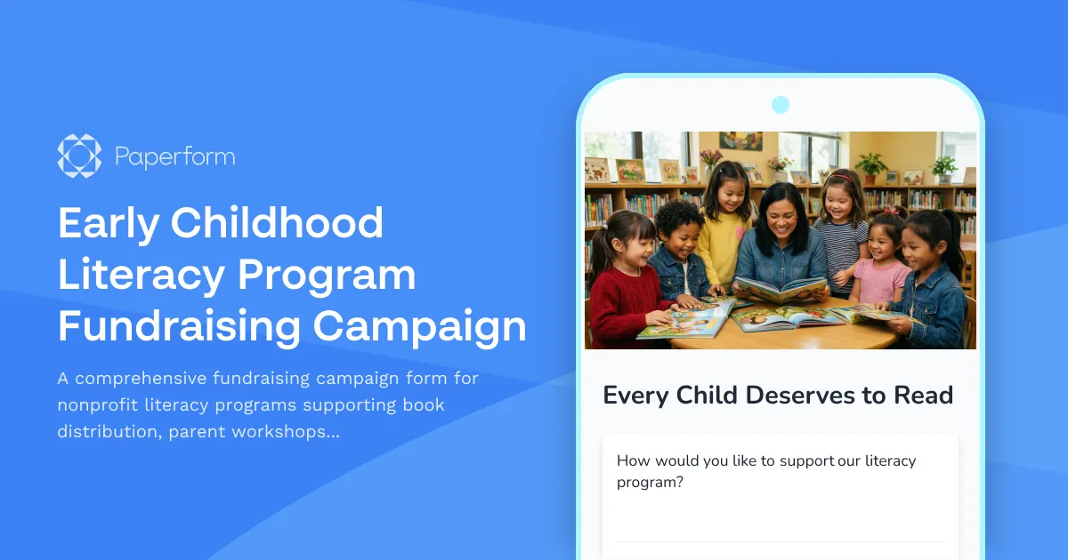 Early Childhood Literacy Program Fundraising Campaign