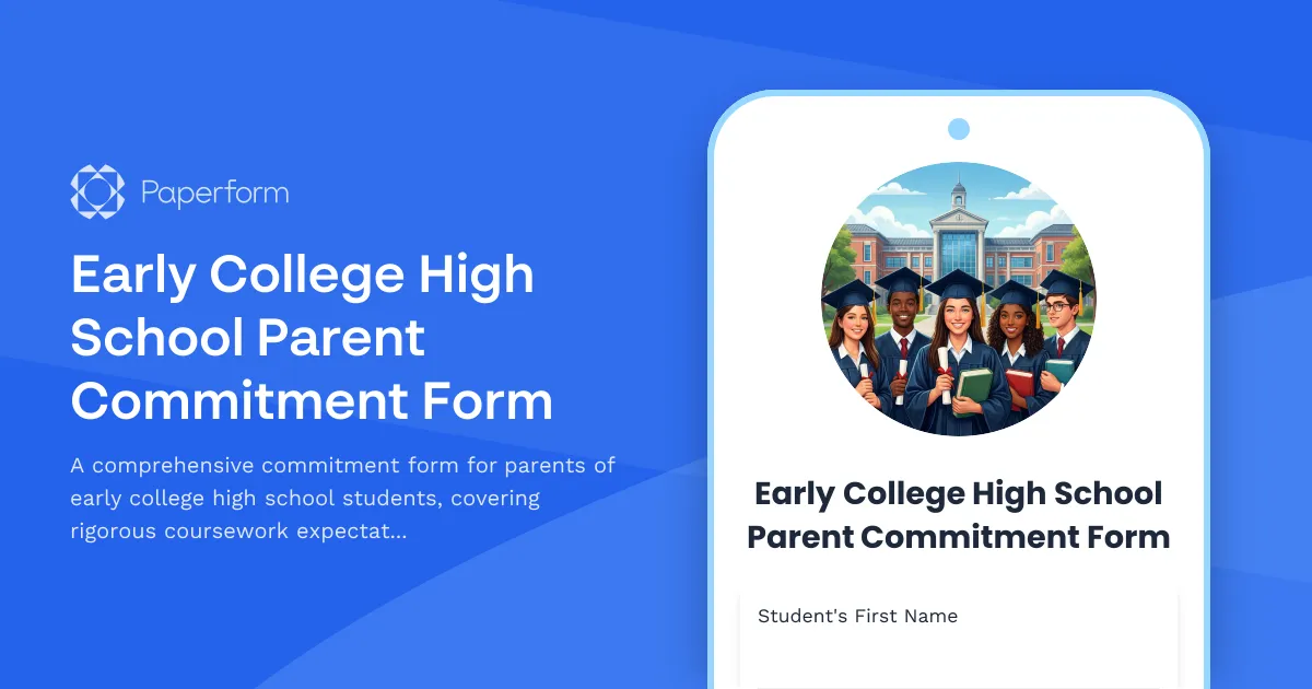 Early College High School Parent Commitment Form